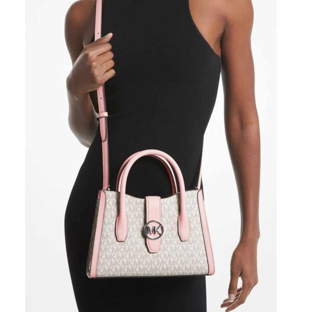 New Michael Kors Gabby Small Logo Satchel Purse Bag - Picture 3 of 3